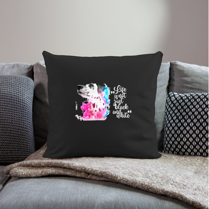 LiNBW. Kissen mit Füllung 45 x 45 cm Dalmatiner Life is not just black and white - Schwarz