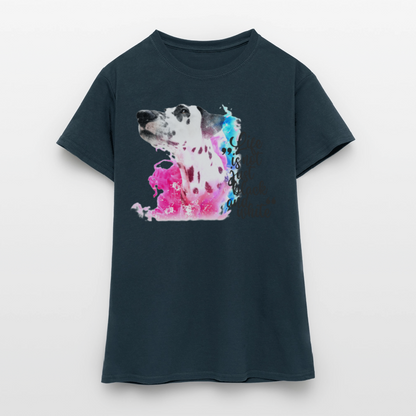 LiNBW. Frauen T-Shirt Dalmatiner Life is not just black and white - Navy