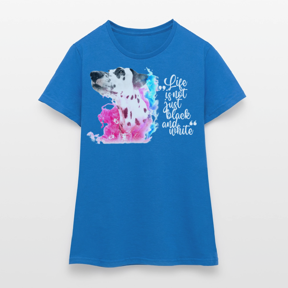 LiNBW. Frauen T-Shirt Dalmatiner Life is not just black and white - Royalblau