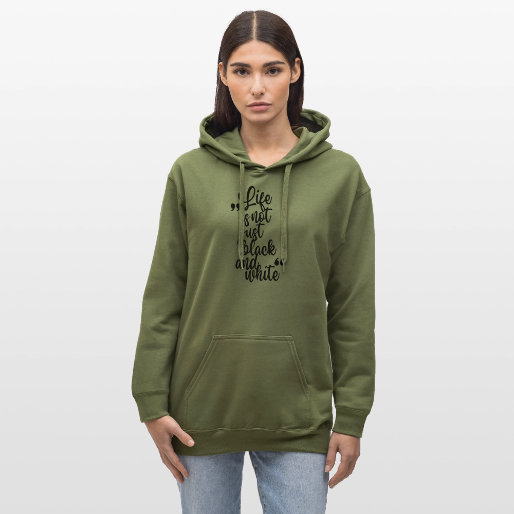LiNBW. Männer & Frauen Hoodie Life is not just black and white - Militärgrün
