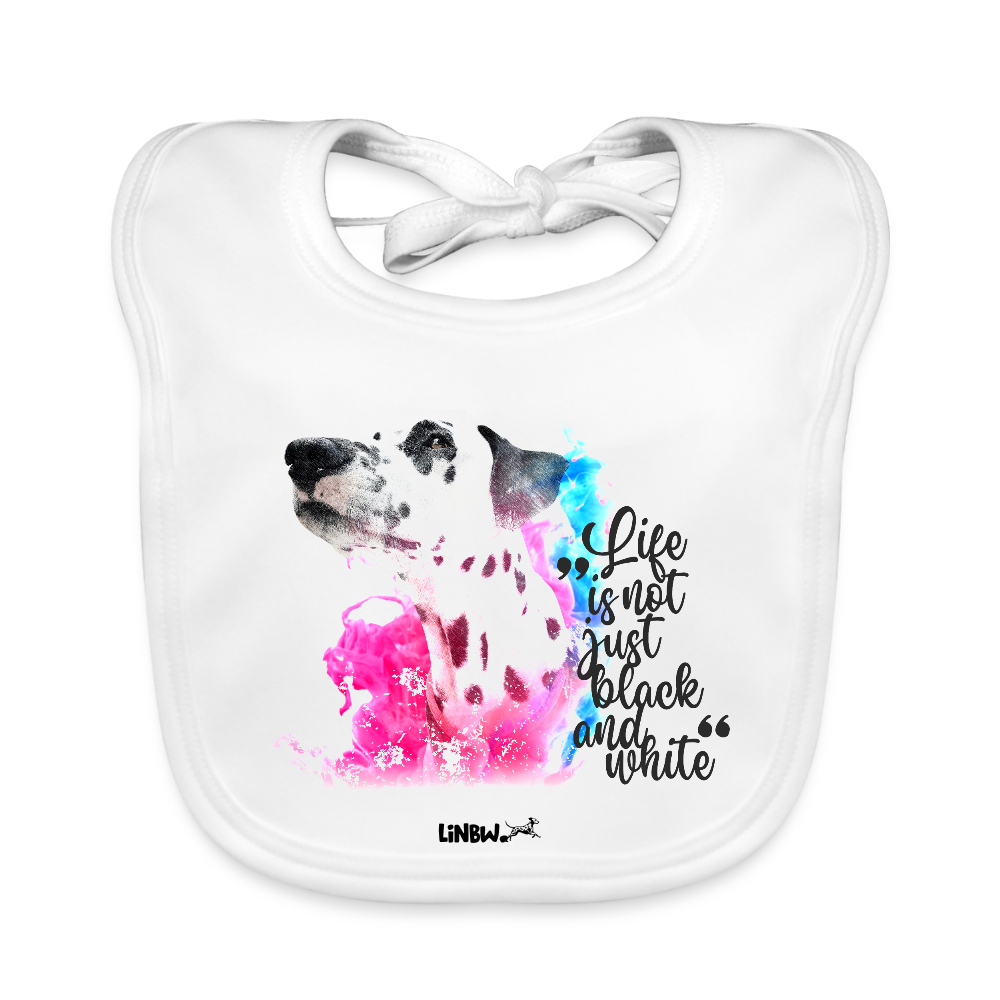 LiNBW. Lätzchen Dalmatiner Life is not just black and white - Weiß