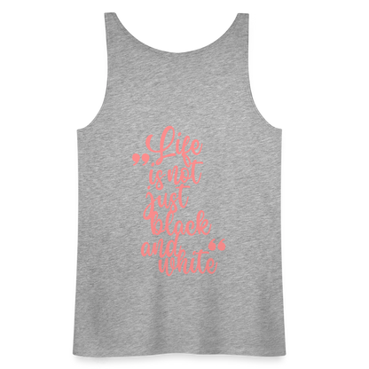 LiNBW. Frauen Tank-Top Life is not just black and white - Grau meliert