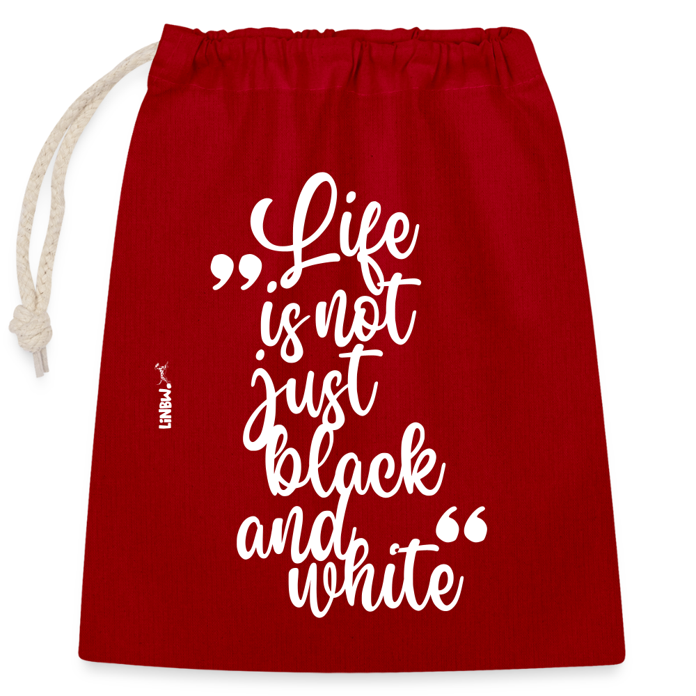 LiNBW. Baumwollbeutel Life is not just black and white - Rot