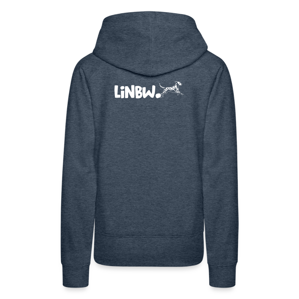 LiNBW. Frauen Hoodie Life is not just black and white - Jeansblau