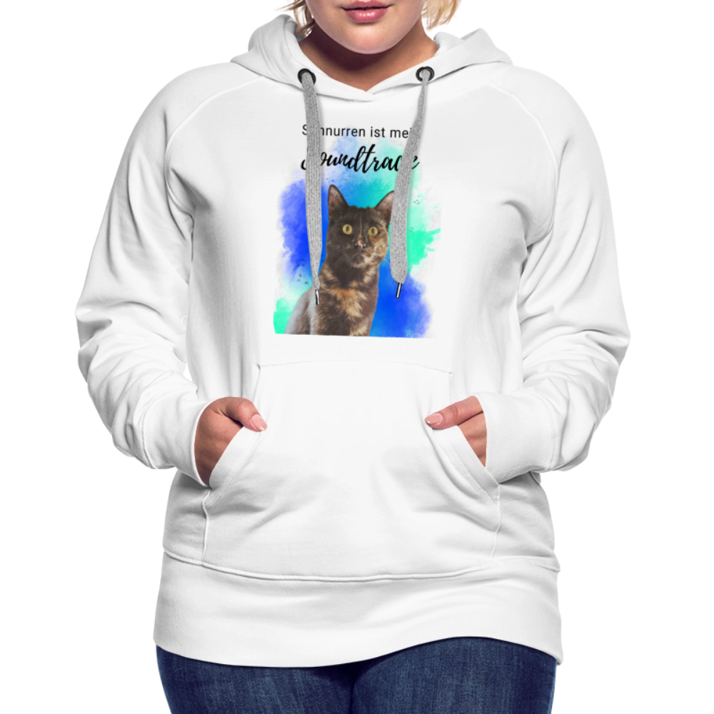 LiNBW.  Frauen Hoodie Schnurren ist mein Soundtrack - Weiß