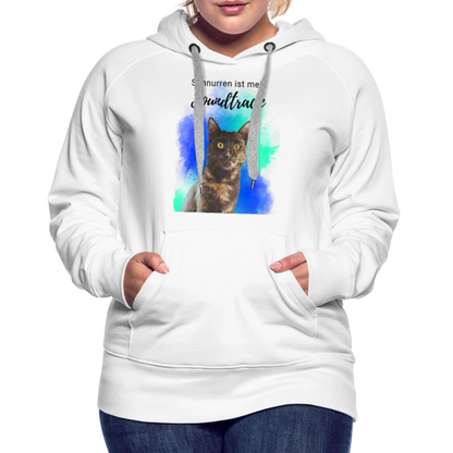 LiNBW.  Frauen Hoodie Schnurren ist mein Soundtrack - Weiß