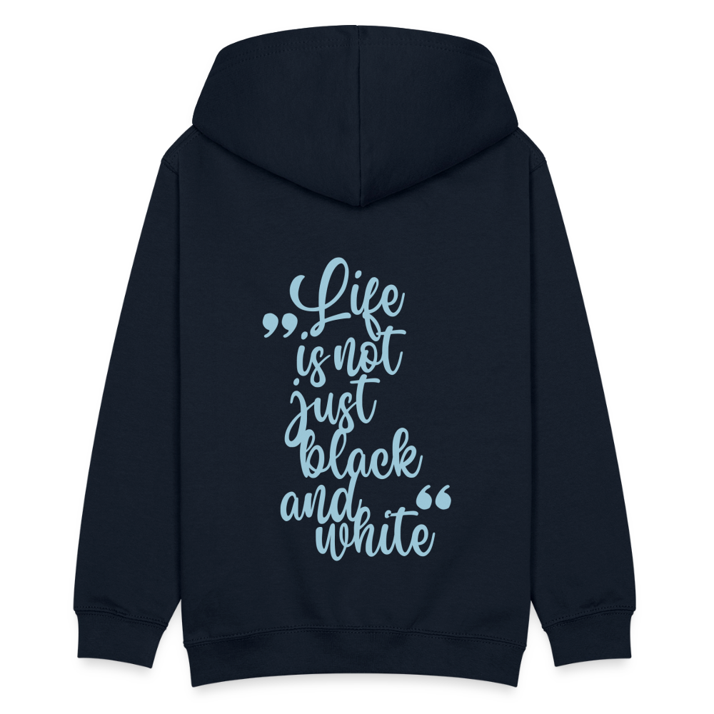 LiNBW. Kinder Hoodie Life is not just black and white - Navy