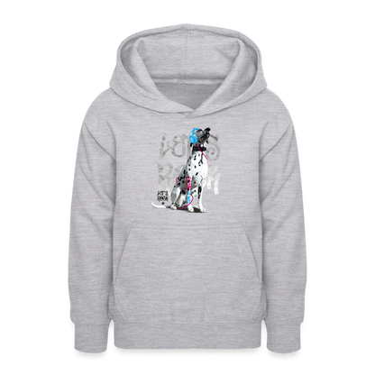 LiNBW. Teenager Hoodie Dalmatiner Let's Rock - Hellgrau meliert