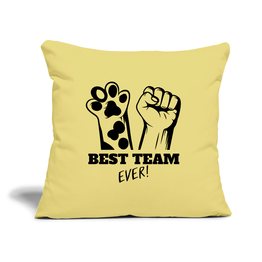 LiNBW. Kissen mit Füllung 45 x 45 cm Best Team Ever - Hellgelb