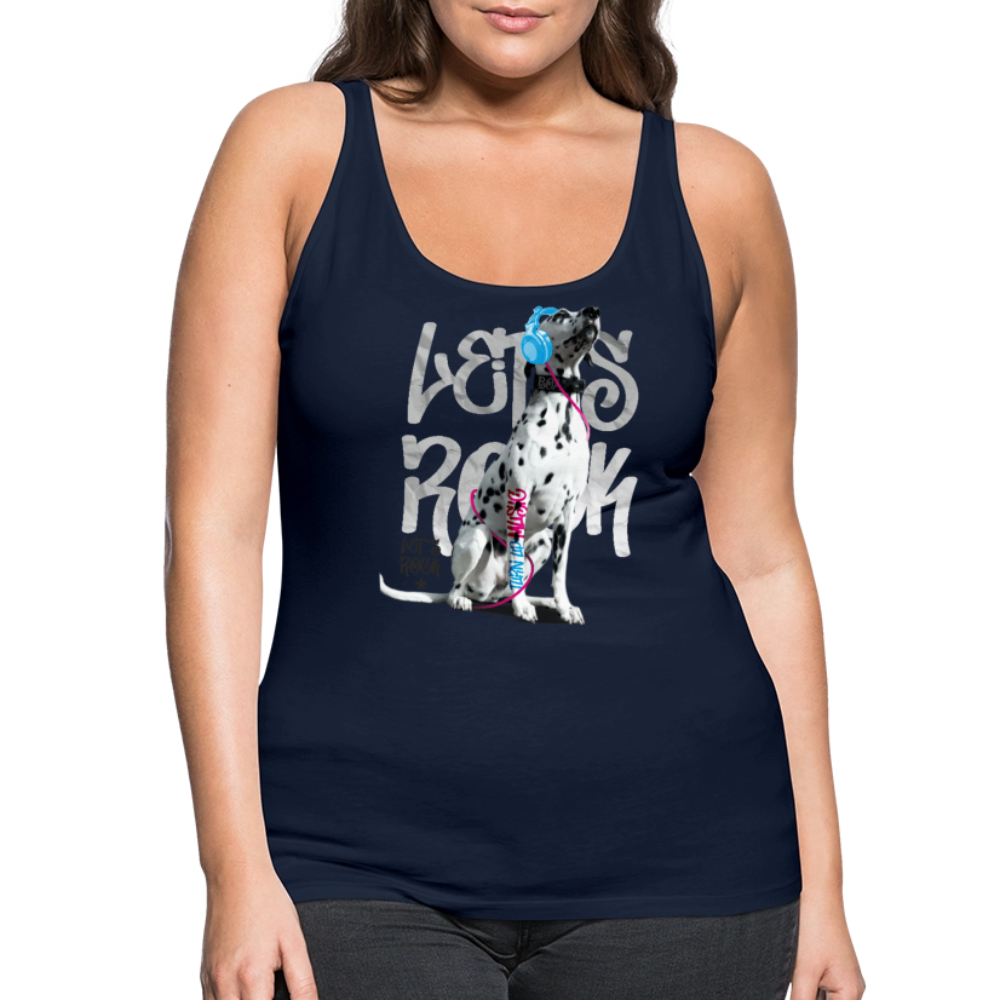 LiNBW. Frauen Tank-Top Dalmatiner Let's Rock - Navy