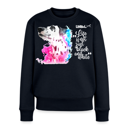 Damen Pullover „Boa Farbsplash“ – Pink & Blau – Life is not just black and white 🐾 - Navy
