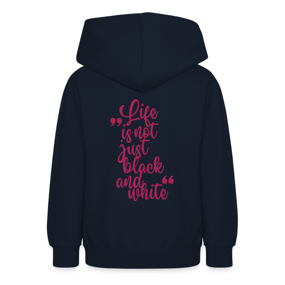 LiNBW. Teenager Hoodie Life is not just black and white - Navy