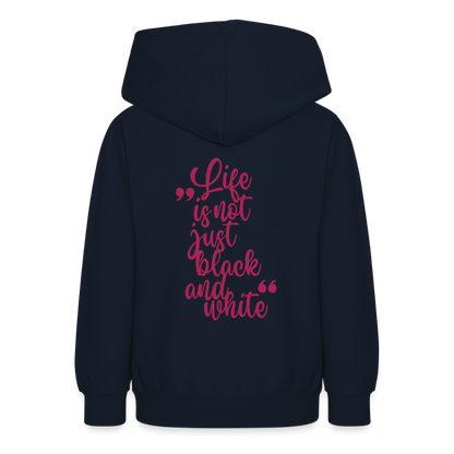 LiNBW. Teenager Hoodie Life is not just black and white - Navy