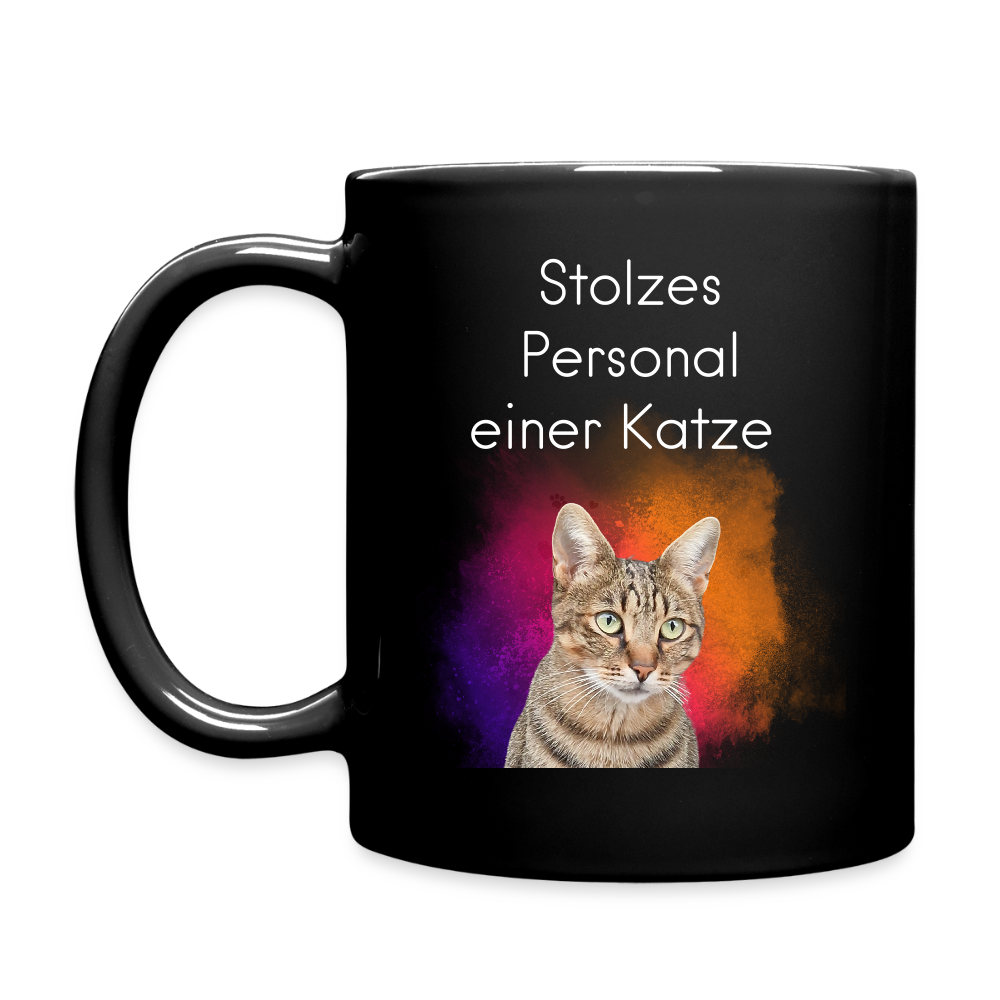 LiNBW. Keramiktasse Stolzes Personal einer Katze - Schwarz