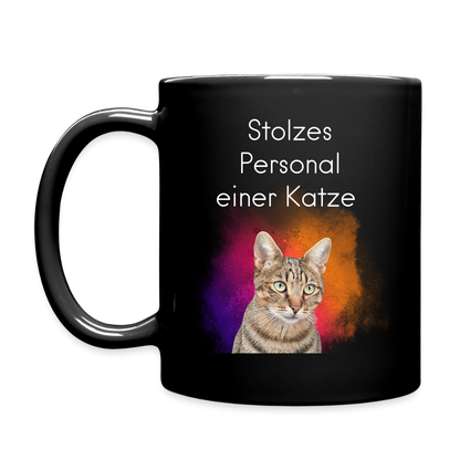LiNBW. Keramiktasse Stolzes Personal einer Katze - Schwarz