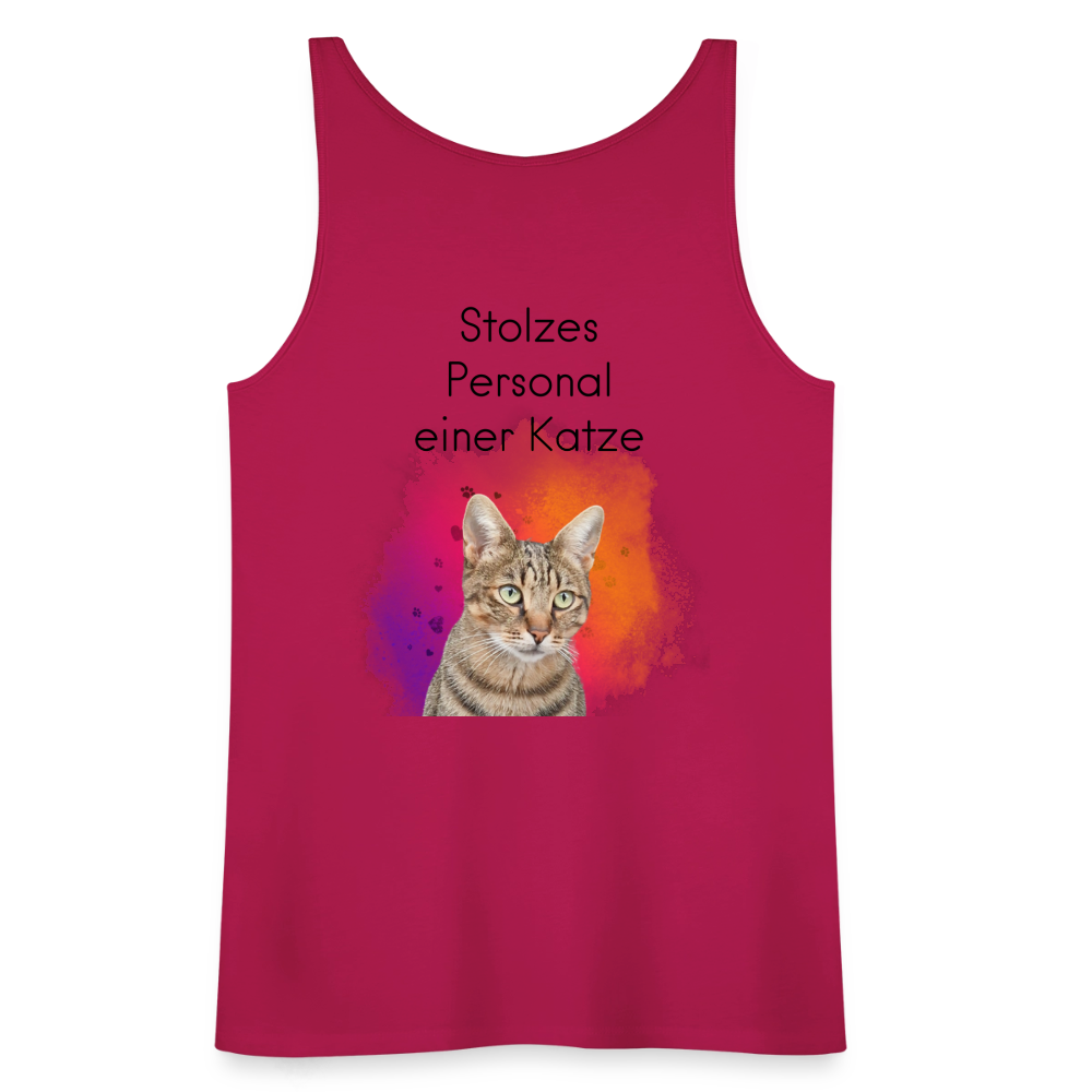 LiNBW. Frauen Tank-Top Stolzes Personal einer Katze - dunkles Pink