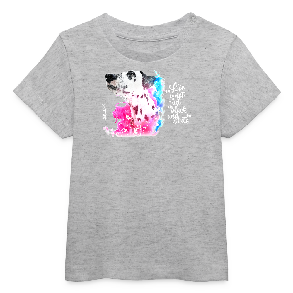 LiNBW. Baby T-Shirt Dalmatiner Life is not just black and white - Grau meliert