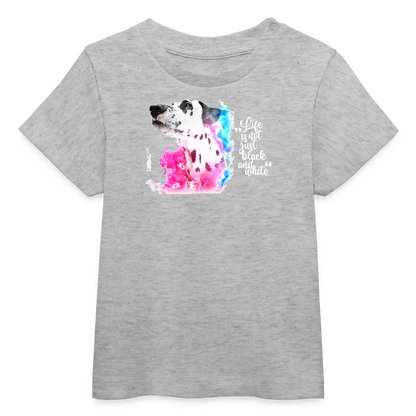 LiNBW. Baby T-Shirt Dalmatiner Life is not just black and white - Grau meliert
