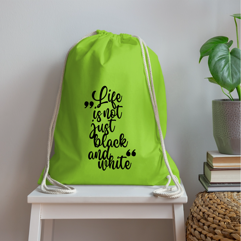 LiNBW. Turnbeutel Life is not just black and white - Neongrün