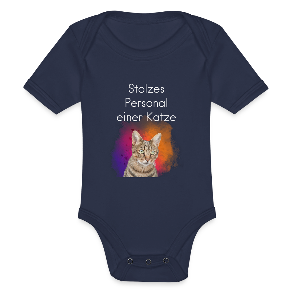 LiNBW. Body Kurzarm Stolzes Personal einer Katze - Dunkelnavy