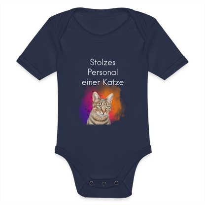 LiNBW. Body Kurzarm Stolzes Personal einer Katze - Dunkelnavy