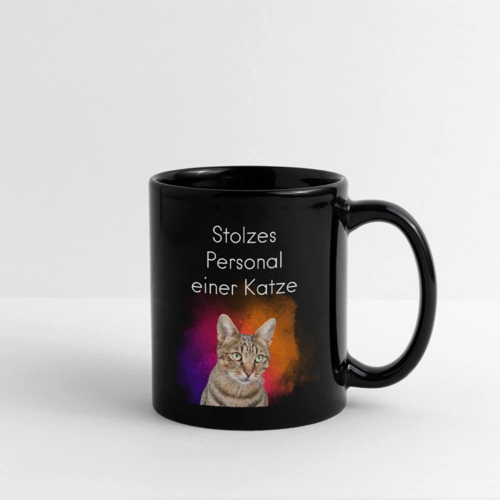 LiNBW. Keramiktasse Stolzes Personal einer Katze - Schwarz
