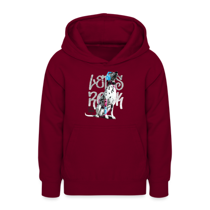 LiNBW. Teenager Hoodie Dalmatiner Let's Rock - Bordeaux