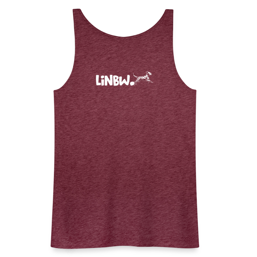 LiNBW. Frauen Tank-Top Life is not just black and white - Bordeauxrot meliert