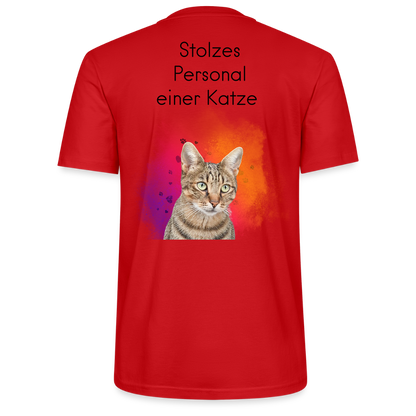 LiNBW. Männer T-Shirt Stolzes Personal einer Katze - Rot