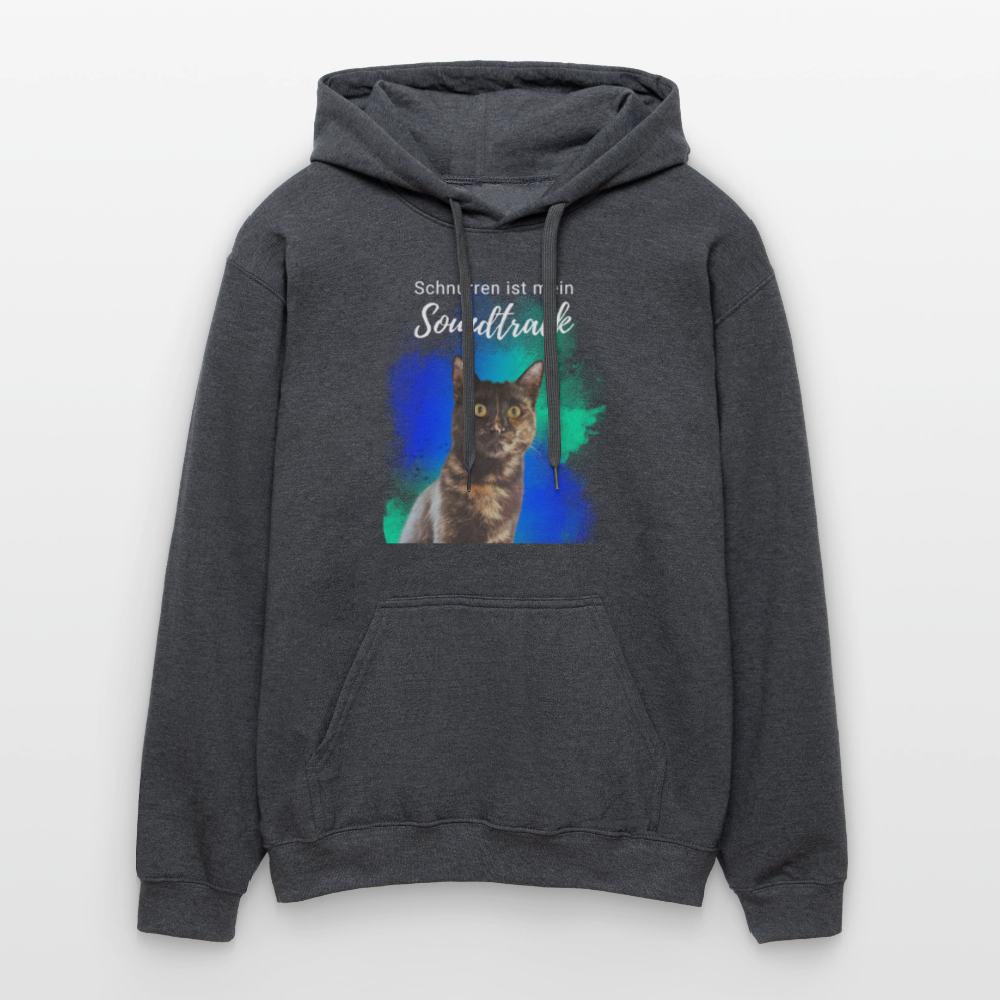 LiNBW. Männer & Frauen Hoodie Schnurren ist mein Soundtrack - Dunkelgrau meliert