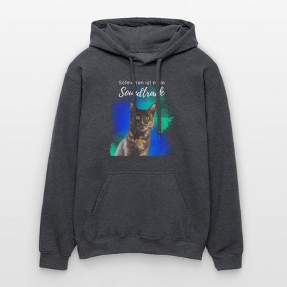 LiNBW. Männer & Frauen Hoodie Schnurren ist mein Soundtrack - Dunkelgrau meliert