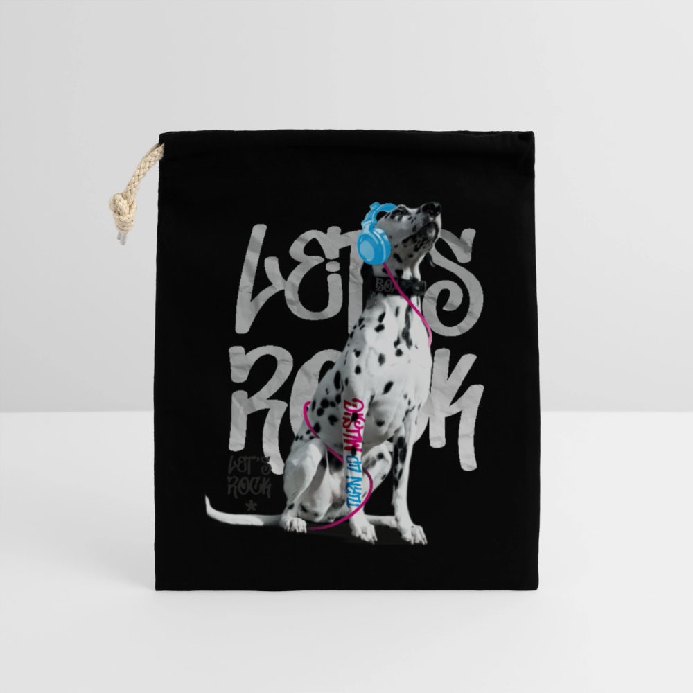 LiNBW. Baumwollbeutel Dalmatiner Let´s Rock - Schwarz