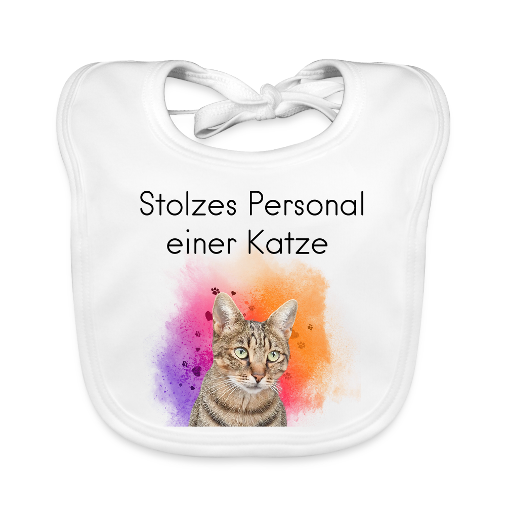 LiNBW. Lätzchen Stolzes Personal einer Katze - Weiß