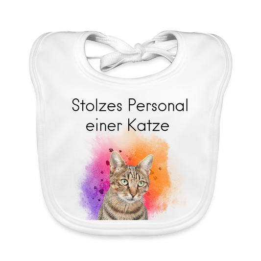 LiNBW. Lätzchen Stolzes Personal einer Katze - Weiß