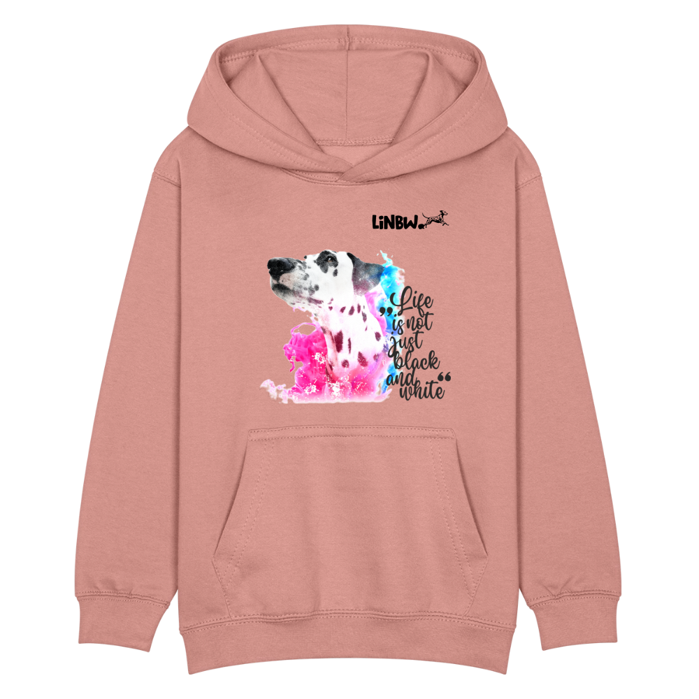 LiNBW. Kinder Hoodie Dalmatiner Life is not just black and white - Altrosa