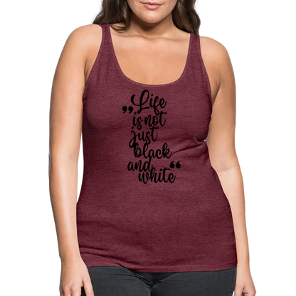 LiNBW. Frauen Tank-Top Life is not just black and white - Bordeauxrot meliert
