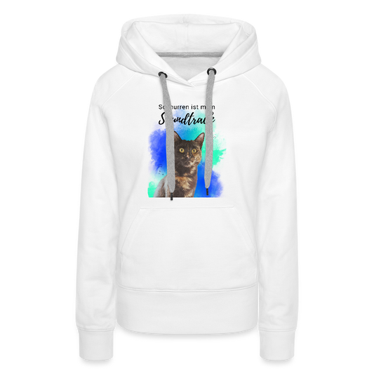 LiNBW.  Frauen Hoodie Schnurren ist mein Soundtrack - Weiß