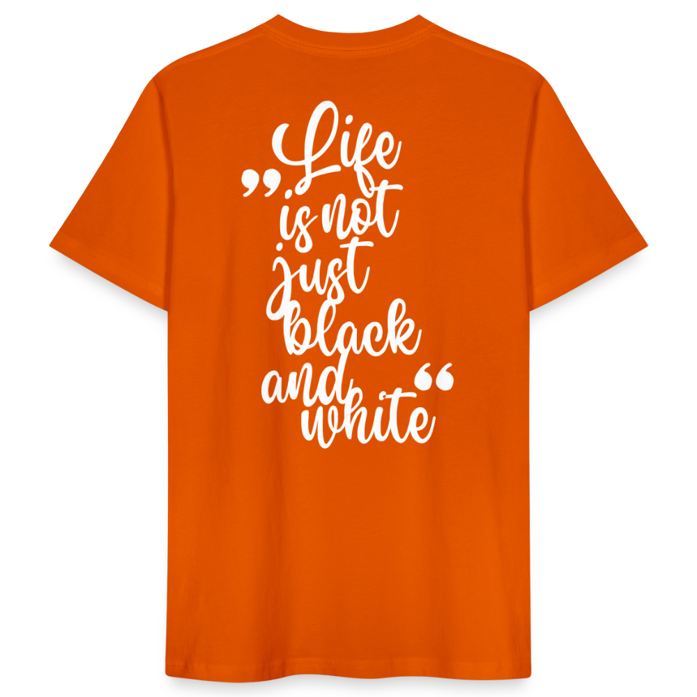 LiNBW. Männer T-Shirt Life is not just black and white - Tieforange