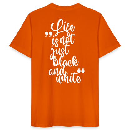 LiNBW. Männer T-Shirt Life is not just black and white - Tieforange