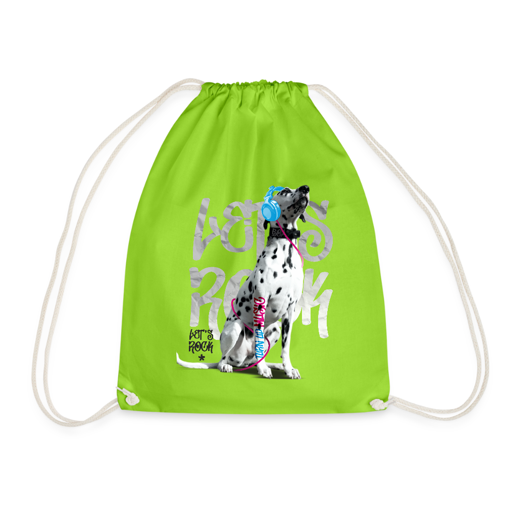 LiNBW. Turnbeutel Dalmatiner Let´s Rock - Neongrün