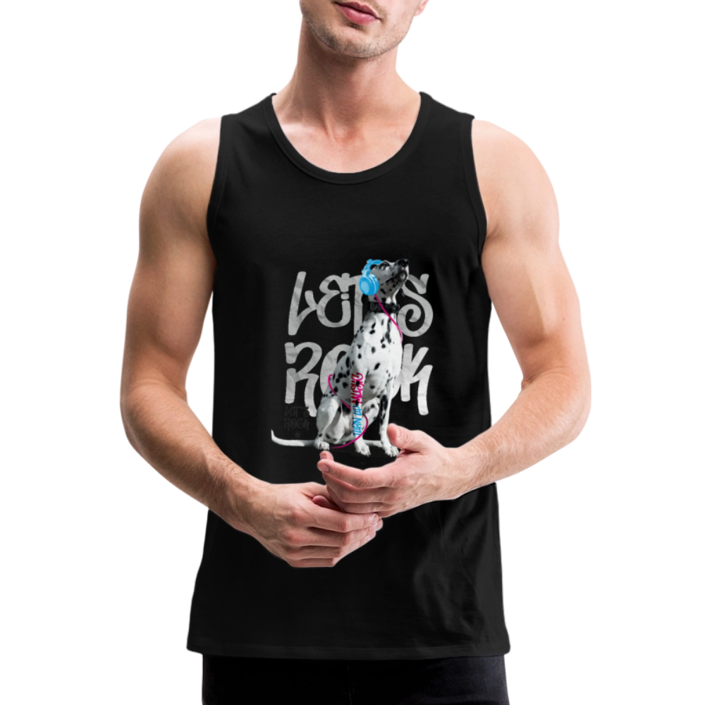 LiNBW. Männer Tank-Top Dalmatiner Let's Rock - Schwarz
