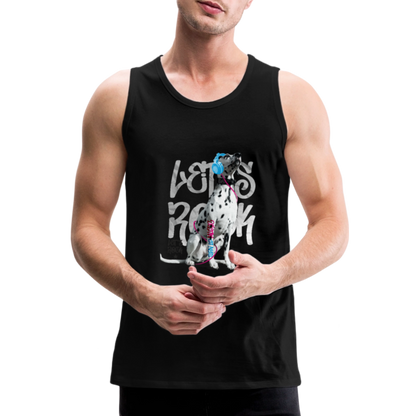 LiNBW. Männer Tank-Top Dalmatiner Let's Rock - Schwarz