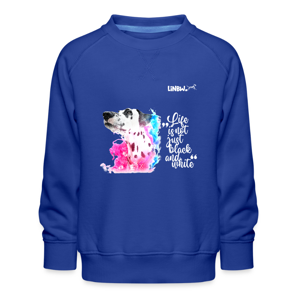 LiNBW. Kinder Pullover Dalmatiner Life is not just black and white - Royalblau