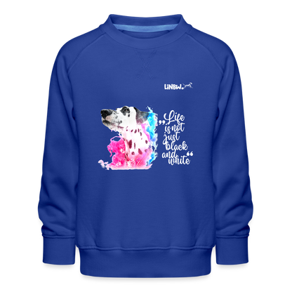 LiNBW. Kinder Pullover Dalmatiner Life is not just black and white - Royalblau