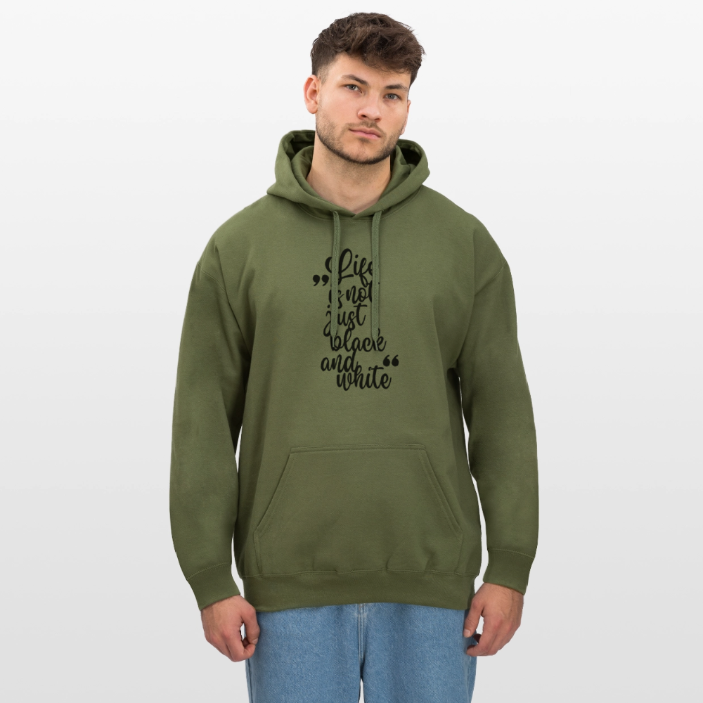 LiNBW. Männer & Frauen Hoodie Life is not just black and white - Militärgrün
