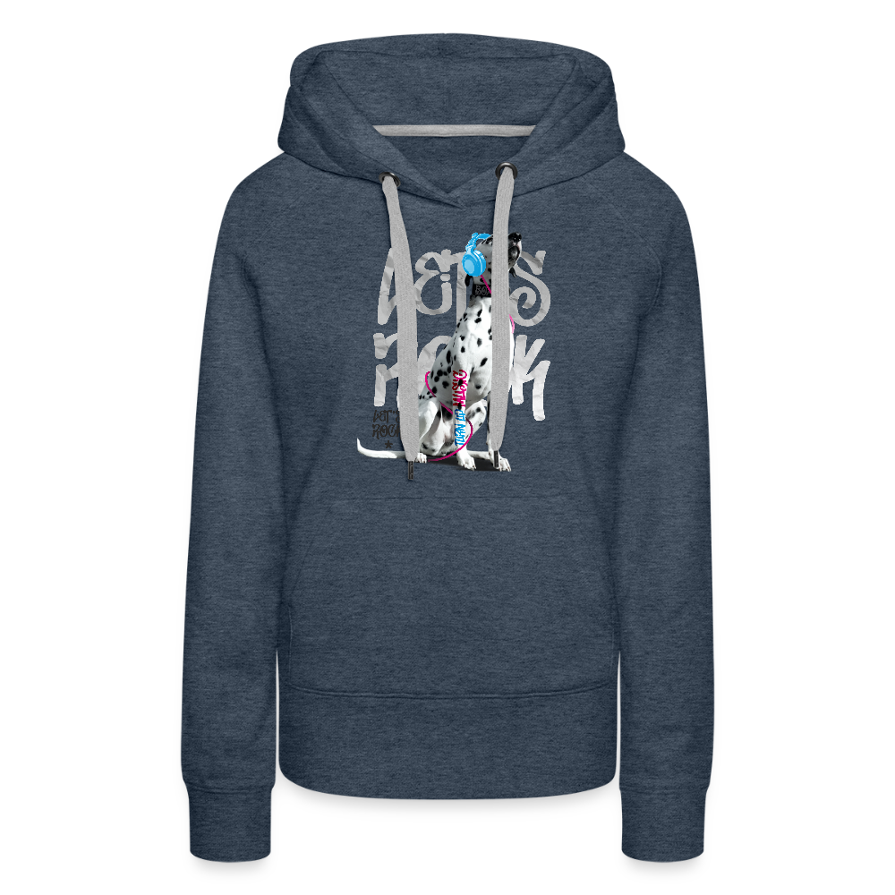LiNBW. Frauen Hoodie Dalmatiner Let's Rock - Jeansblau