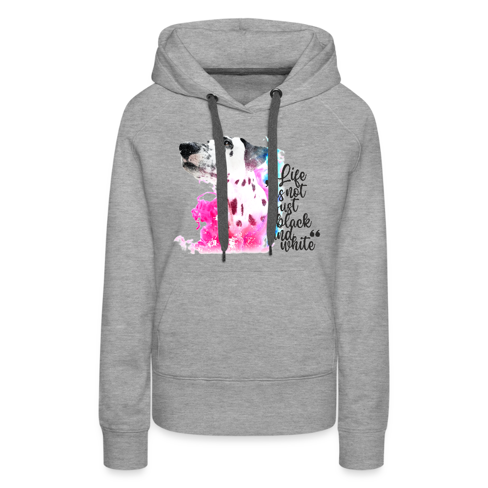 LiNBW. Frauen Hoodie Dalmatiner Life is not just black and white - Grau meliert