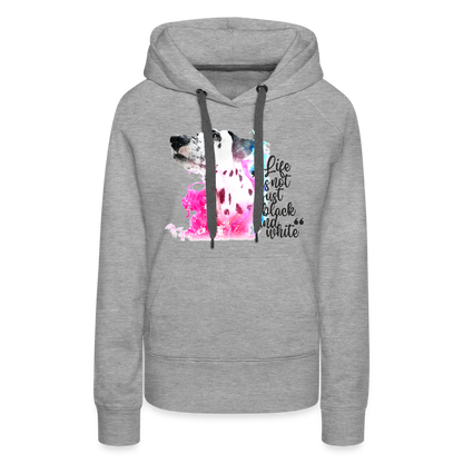 LiNBW. Frauen Hoodie Dalmatiner Life is not just black and white - Grau meliert