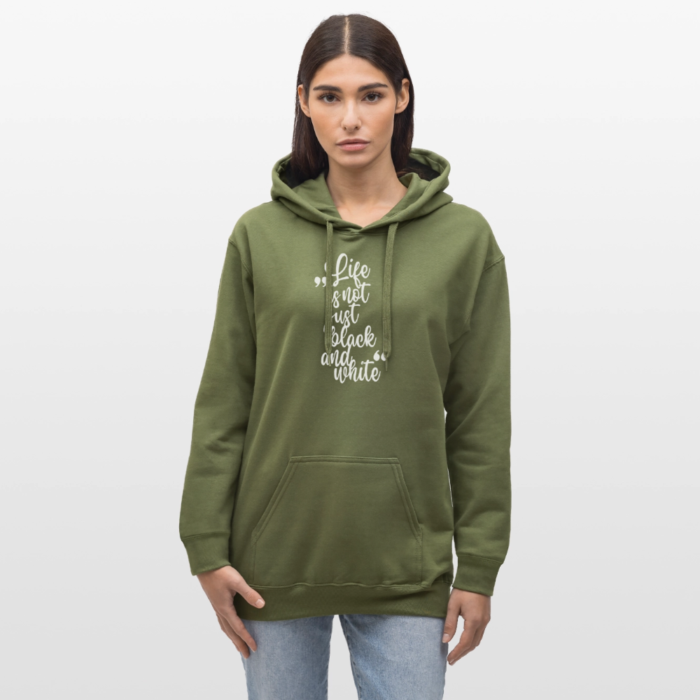 LiNBW. Männer & Frauen Hoodie Life is not just black and white - Militärgrün