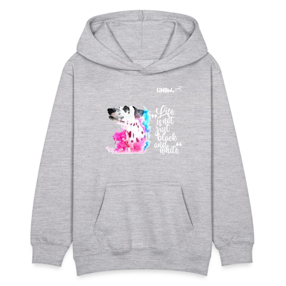 LiNBW. Teenager Hoodie Dalmatiner Life is not just black and white - Hellgrau meliert